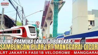 Lanjutan BONGKAR PEMBATAS JALAN PRAMUKA & Sambungan ANTAR PILAR DIBETON Arah CROSSING KRL MANGGARAI