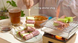 solo living vlog | cozy home meals | baking ratatouille, beef rice bowl, and rice paper potato bread