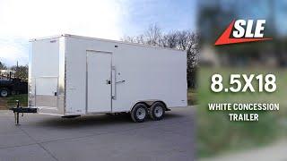 Walk-Through of 8.5x18 White Concession Trailer | #sleequipment #concessiontrailer #foodtruck