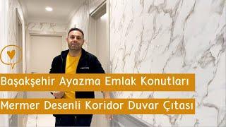 Mermer Desenli Duvar Kağıdı I Koridor Duvar Çıtası I Dekonil Dekorasyon