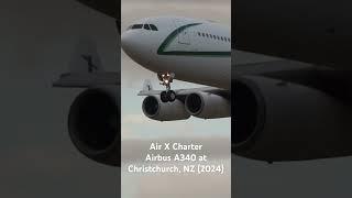 Air X Airbus A340-300 at Christchurch Airport, NZ (March 2024) #airbusa340 #planespotting #nz #chch