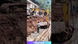 This Excavator & Dude Playing Giant Jenga is STRESSFUL!  #construction #excavator #heavyequipment