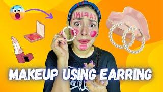 Makeup using Earring#randomchallenge #challenge #makeup #makeupchallenge #missgarg #funny #fun