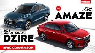 2024 Honda Amaze Vs 2024 Maruti Suzuki Dzire: Spec Comparison #OVERDRIVE