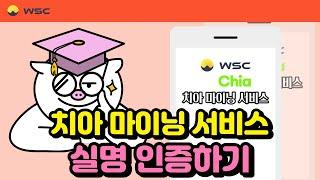 치아코인 채굴을 위한 치아 마이닝 서비스 실명 인증 방법 (주)wsc