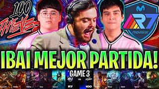 IBAI CASTEA LA MEJOR PARTIDA DE LATAM EN MUNDIAL! 100T vs R7 Game 3 WORLDS PLAY IN 2024 IBAI ESPAÑOL