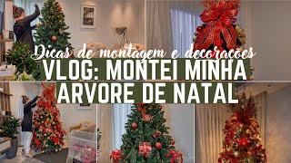 VLOG: MONTEI MINHA ÁRVORE DE NATAL MAIS PERFEITA | dicas de como montar, fazer laços e decorações