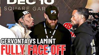 At the heated first face-off Gervonta and Lamont tenside flared both fighters exchanged verbal jabs.