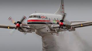 FINAL FLIGHT! Conair CV-580 Tanker 55 Water Drop, Final Landing & Water Salute at YYJ