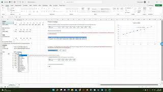 Simple linear regression with forecast adequacy calculations on Excel