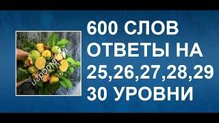 Словесная игра 600 слов ответы на 25, 26, 27, 28, 29, 30  уровни