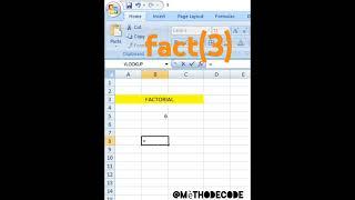 Factorial in Excel |fact( )#excel #coder co#spreadsheetsoftware #exceltutorial #exceltricks #msexcel