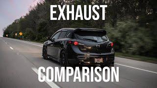 Mazdaspeed3 Exhaust Comparison | Stock vs Resonator Delete vs CP-E Triton Catback vs Full Turboback