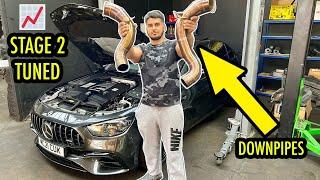 UNLEASH BIG POWER FROM JUST DOWNPIPES | MERCEDES E63s STAGE 2 TUNE + DECAT