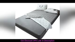 Slide Quilted Waterproof Mattress Cover with Zipper Queen Twin Bed Fitted Sheet 6 Sides Removable I