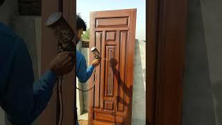 Bedroom door polish procedure #furniturepolish #woodpolish #teakwoodgrain