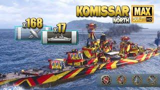 Allrounder cruiser Komissar on map North - World of Warships