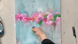  Abstract Flower Painting  Acrylic - Step by Step - for beginners