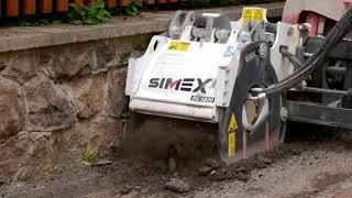 Simex PL 5020 self-leveling planer for skid steer loader - road milling application