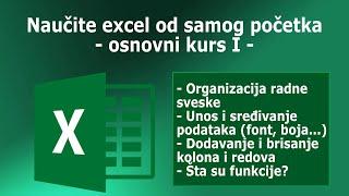 Excel za početnike - Osnovni kurs I