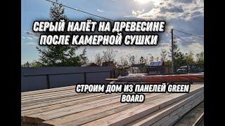 Дом из Green Board 7 на 10м / Серый налет на сосне после камерной сушки