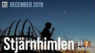 Stjärnhimlen december 2019 - Saturnus, Mars, Venus, Merkurius, vinterdagjämning Gemeninderna