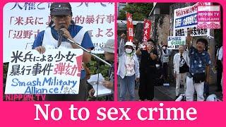 Protest held in Okinawa against sex crimes by US soldiers