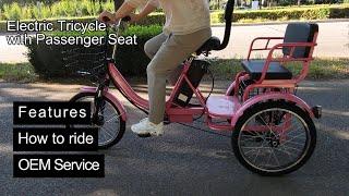 Electric Tricycle with Passenger Seat | 2024 New Electric Rickshaw Bike