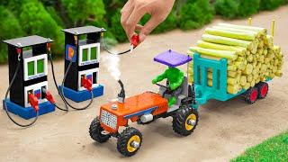 diy tractor mini petrol pump science project | How is heavy trolley get refueled by petrol pump?