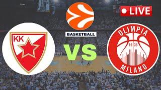 LIVE : Crvena Zvezda Red Star vs Olimpia Milano | 03/14/25 |  EuroLeague Basketball Live SCOREBOARD