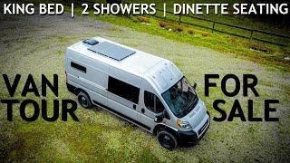 VAN TOUR FOR SALE - LUXURY BUILD - King Bed and 2 Showers #vanlife