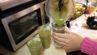 Green Vegan Breakfast Smoothie | aPlantBasedDiet.org | What Did You Have This Morning?