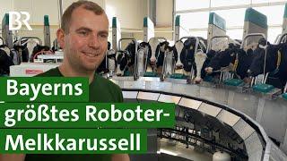 Neuer Kuhstall, moderne Technik: Hier melken 28 Roboter im Karussell! | Unser Land | BR