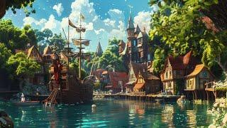 Relaxing Celtic Music: Fantasy Medieval Music | Harbor in the Countryside Village