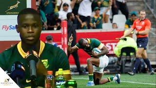 Springboks Aphelele Fassi reacts to incredible performance and winning the Rugby Championship