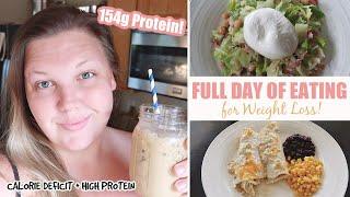 FULL DAY OF EATING for WEIGHT LOSS! Calorie Deficit + High Protein! Weight Loss Journey 2024