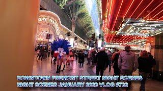 DOWNTOWN FREMONT STREET LAS VEGAS NIGHT SCENES JANUARY 2023 VLOG #732