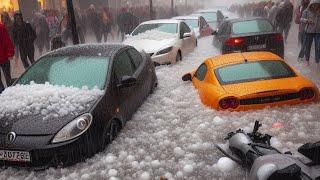 Breaking news from Italy. Giant hail and flood in Turin, Piedmont