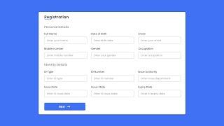 Responsive Registration Form in HTML CSS & JavaScript