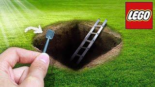 I dug a secret underground bunker using ONLY a LEGO shovel...