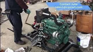 Cqstart Spring Starter Fitted to a Small Diesel Engine