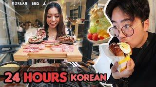 24 Hours of Eating KOREAN Food ft. Egg Toast, KBBQ and Patbingsu!