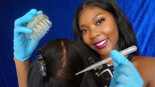 ASMR Follow Up Scalp Inspection | Dandruff Check, Rat Tail Comb, Hair brushing & Hair Parting