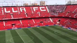 El Granada calienta antes del partido ante el Sevilla