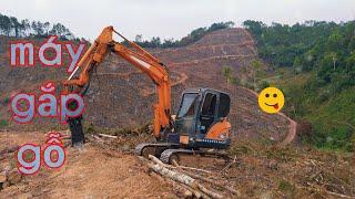 Doosan DX55 ace Mt gắp gỗ lên xe ben