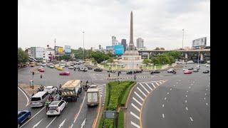 [4K] Walking tour along Victory Monument large bus stops center and street shopping destination