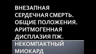 Внезапная сердечная смерть - общие положения. Аритмогенная дисплазия ПЖ. Некомпактный миокард