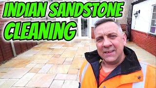 Indian sandstone patio cleaning