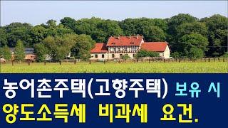 농어촌주택(고향주택) 보유 시, 세금 이렇게 나옵니다~(* 양도소득세 비과세 요건 총정리)