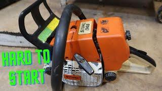 Stihl 046 carb rebuild, intake and line replacements